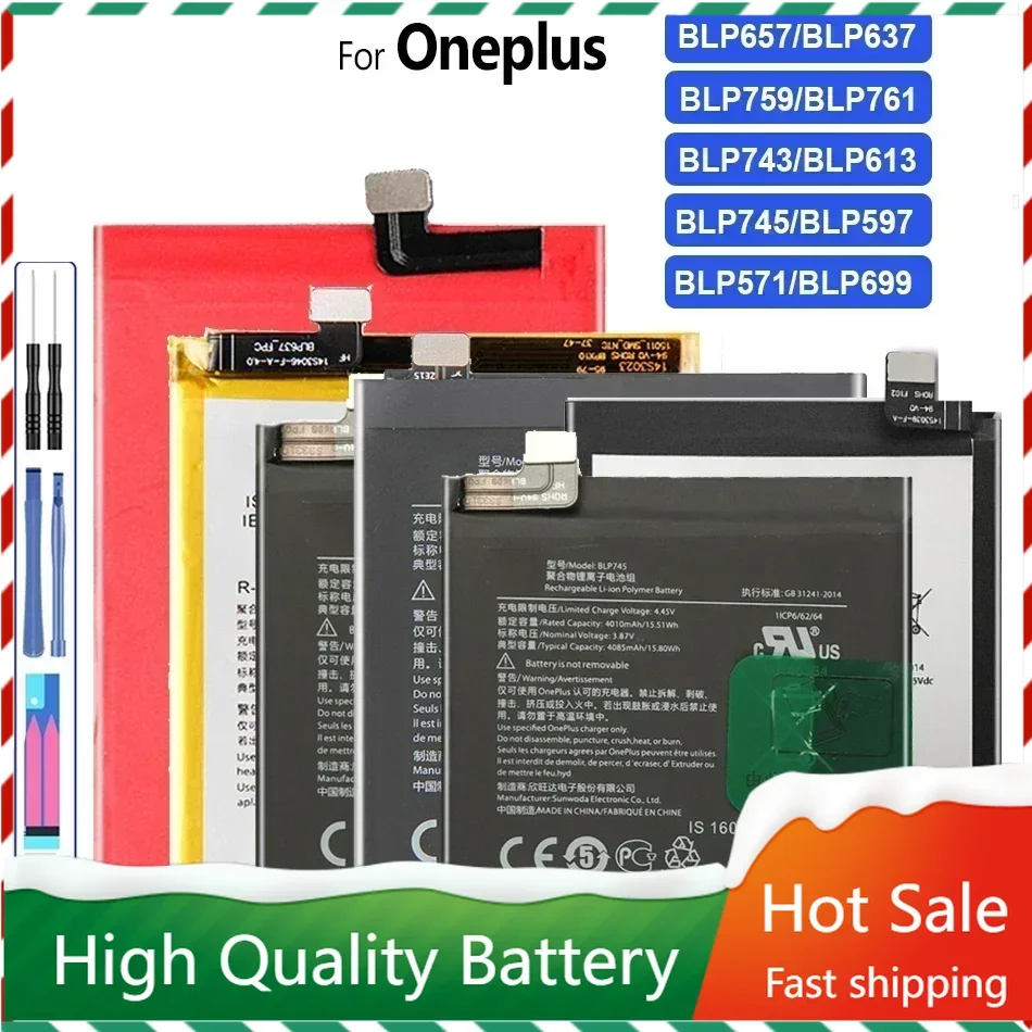 Battery For Oneplus 1+ 2, 3, 3T, 5, 5T, 6, 6T, 7, 7T, 7TPro, 8, 8Pro, BLP571, BLP597, BLP613, BLP633, BLP685, BLP743, BLP745
Battery For Oneplus 1+ 2, 3, 3T, 5, 5T, 6, 6T, 7, 7T, 7TPro, 8, 8Pro, BLP571, BLP597, BLP613, BLP633, BLP685, BLP743, BLP745