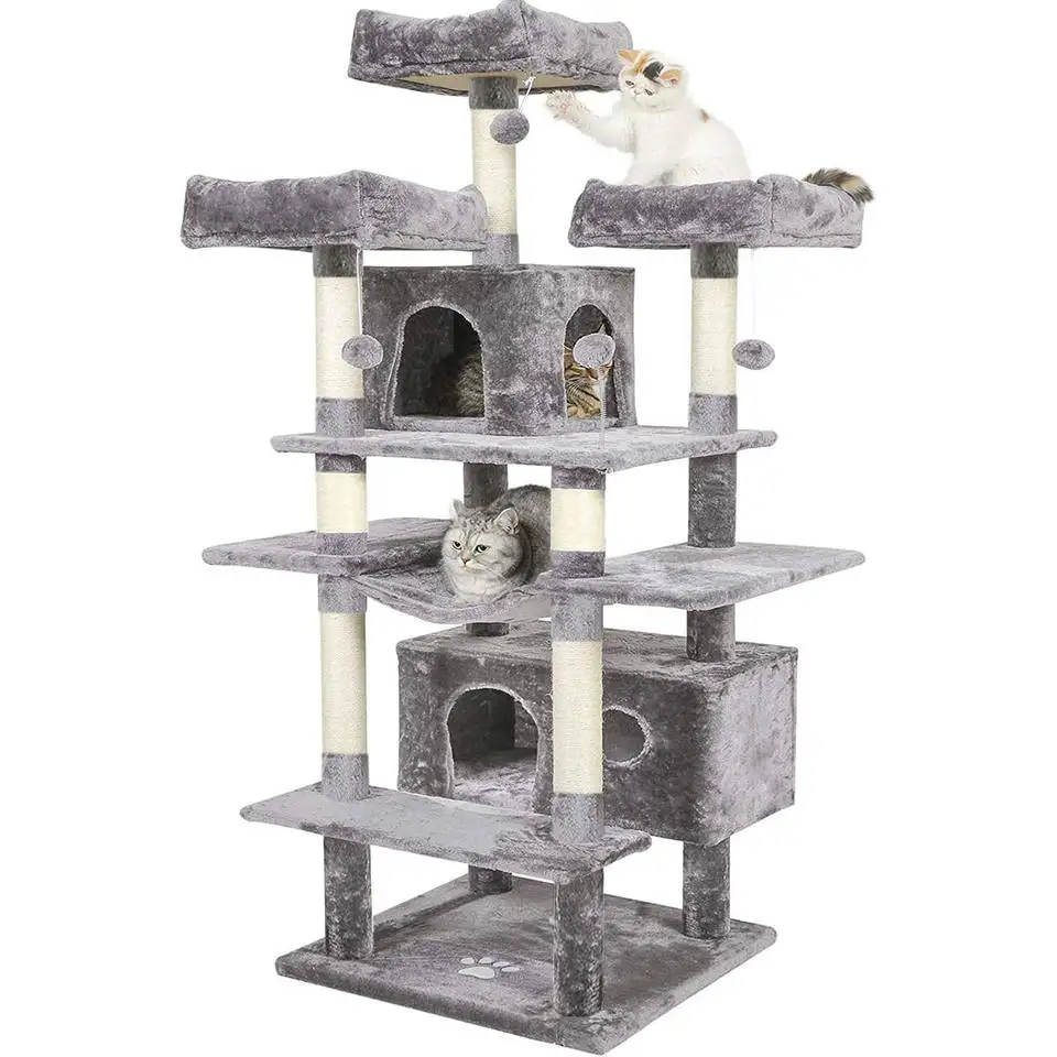 *Modern large wooden cat tree with sisal rope is suitable for cats to play and rest in living room and bedroom cat tower
*Modern large wooden cat tree with sisal rope is suitable for cats to play and rest in living room and bedroom cat tower