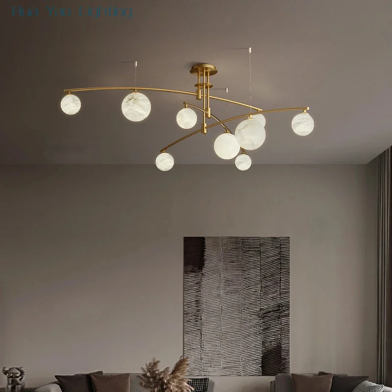 Nordic Villa Living Room Brass Chandelier Creative Simple Bedroom Cloakroom Marble Ball Pendant Light
Nordic Villa Living Room Brass Chandelier Creative Simple Bedroom Cloakroom Marble Ball Pendant Light