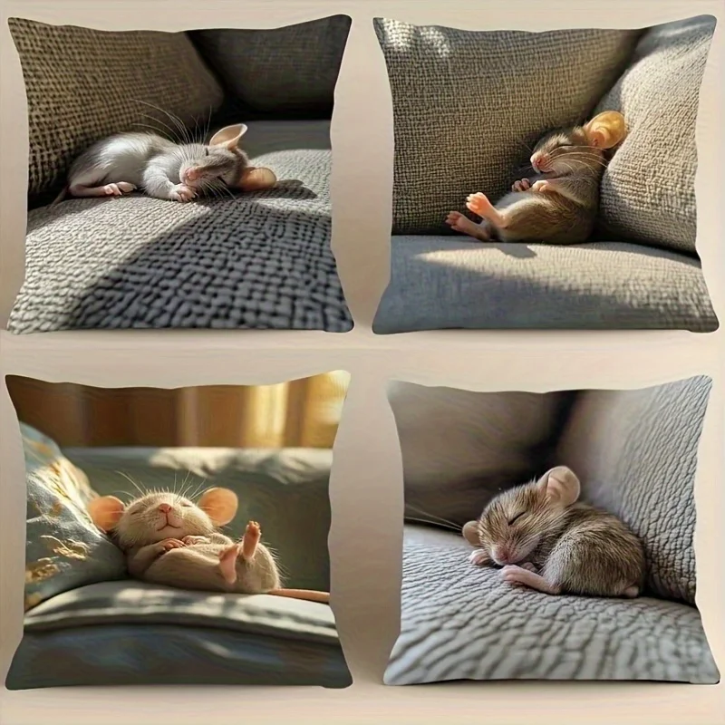 4Pcs Mouse Pillow Covers 45x45cm Double-sided Printed Sleeping Rat Cushion Cases Cute Animal Home Decor Throw Pillows No Insert
4Pcs Mouse Pillow Covers 45x45cm Double-sided Printed Sleeping Rat Cushion Cases Cute Animal Home Decor Throw Pillows No Insert