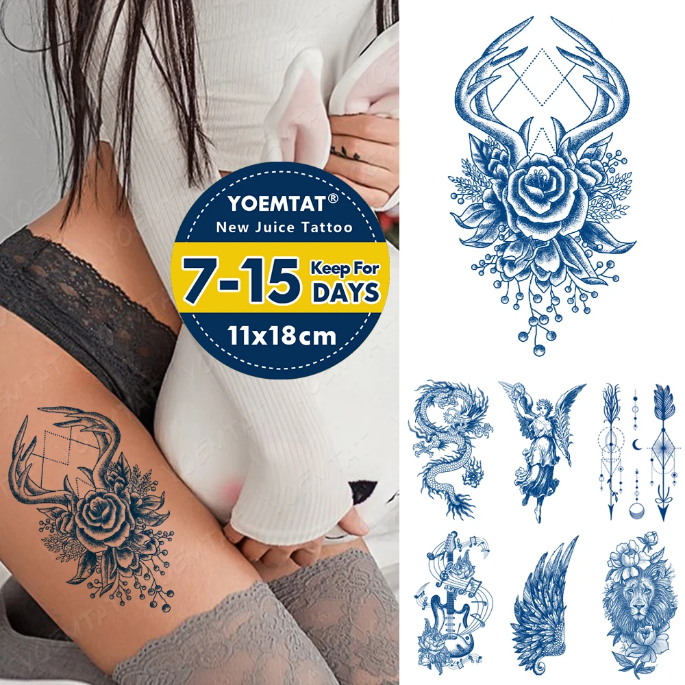 Waterproof Temporary Tattoo Sticker Semi-Permanent Genipin Herbal Rose Dragon Angel Legs Fake Tatoo Body Art Juice Lasting Ink
Waterproof Temporary Tattoo Sticker Semi-Permanent Genipin Herbal Rose Dragon Angel Legs Fake Tatoo Body Art Juice Lasting Ink