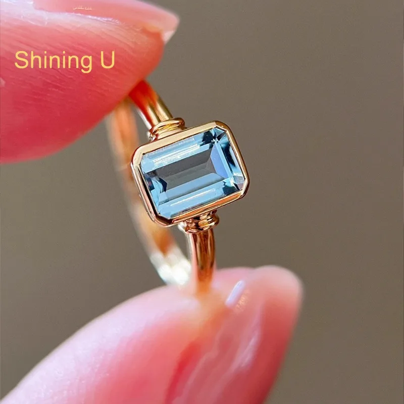 Кольцо Shining U из стерлингового серебра 925 пробы с аквамарином прямоугольной огранки для женщин, изысканные ювелирные изделия, летняя коллекция
Кольцо Shining U из стерлингового серебра 925 пробы с аквамарином прямоугольной огранки для женщин, изысканные ювелирные изделия, летняя коллекция