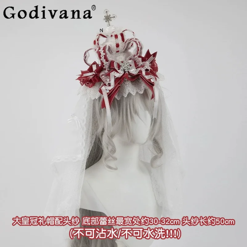 Sweet and Cute Girl Japanese Original Red Handmade Lolita Hair Accessories Crown Top Hat Doll Feeling Kc Bow Headdress
Sweet and Cute Girl Japanese Original Red Handmade Lolita Hair Accessories Crown Top Hat Doll Feeling Kc Bow Headdress