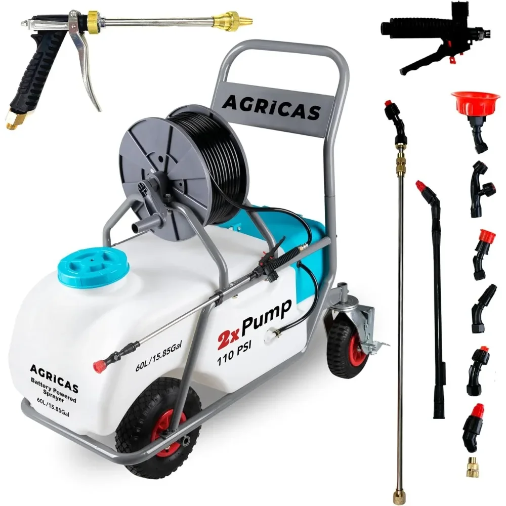 15.85Gal Battery Powered Sprayer with Double Professional Pump Multifunctional Weed Sprayer for LawnGarden with AdjustableHDWand
15.85Gal Battery Powered Sprayer with Double Professional Pump Multifunctional Weed Sprayer for LawnGarden with AdjustableHDWand