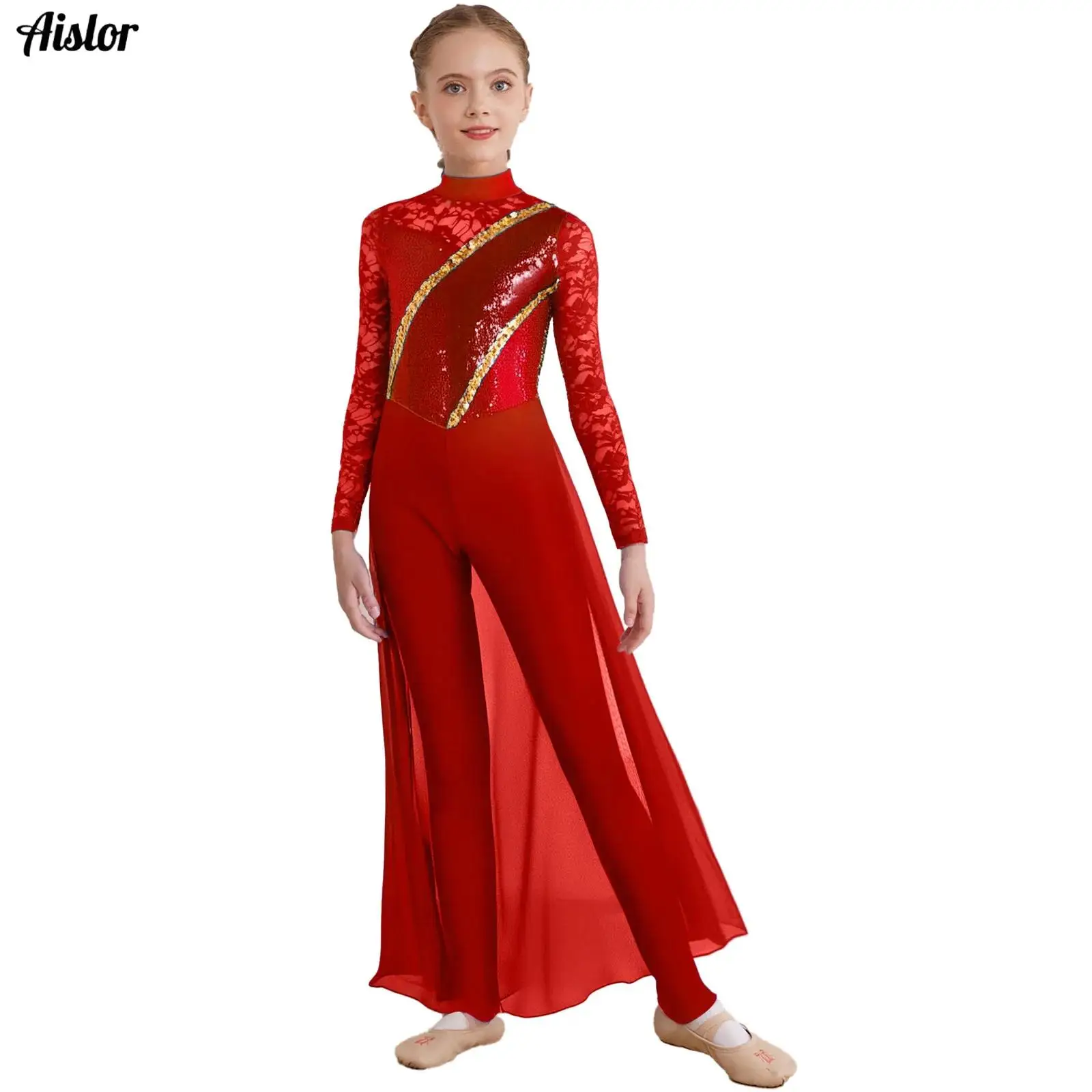 Kids Girls Gymnastics Jumpsuit Lyrical Dance Figure Skating Bodysuit Floral Lace Long Sleeve Sequins Chiffon Skirted Unitard
Kids Girls Gymnastics Jumpsuit Lyrical Dance Figure Skating Bodysuit Floral Lace Long Sleeve Sequins Chiffon Skirted Unitard