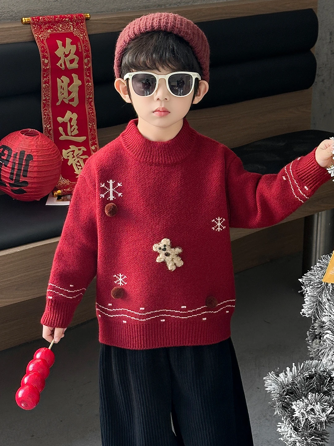 Cisas Thi Knitted Sweater for Boys with Snowflake Bear Pattern round Ne Overhead Winter Faionable Kids Clothes
Cisas Thi Knitted Sweater for Boys with Snowflake Bear Pattern round Ne Overhead Winter Faionable Kids Clothes