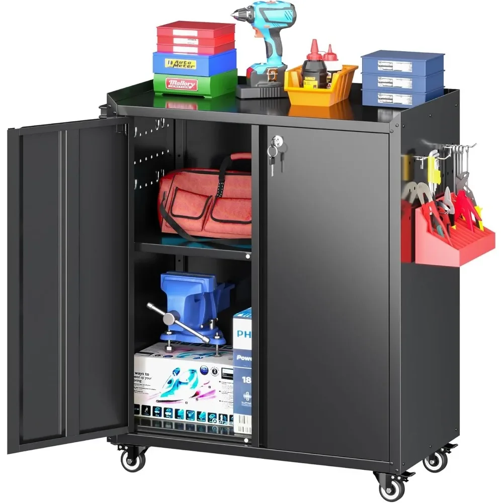"31.5" Rolling Garage Cabinet - Metal Tool Storage w/Pegboard, 4 Hooks for Home & Workshop Assembly"
"31.5" Rolling Garage Cabinet - Metal Tool Storage w/Pegboard, 4 Hooks for Home & Workshop Assembly"