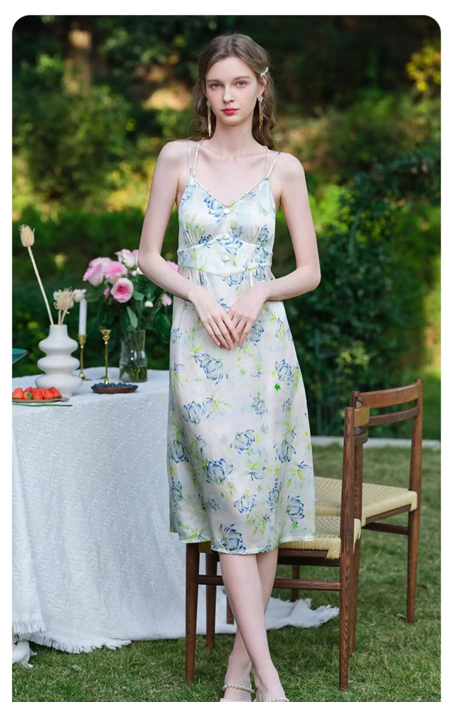 Floral Heavyweight 100% Mulberry Silk Camisole Nightdress Women Summer Chemise With Bra Sexy Midi Nightgown Versatile Loungewe
Floral Heavyweight 100% Mulberry Silk Camisole Nightdress Women Summer Chemise With Bra Sexy Midi Nightgown Versatile Loungewe