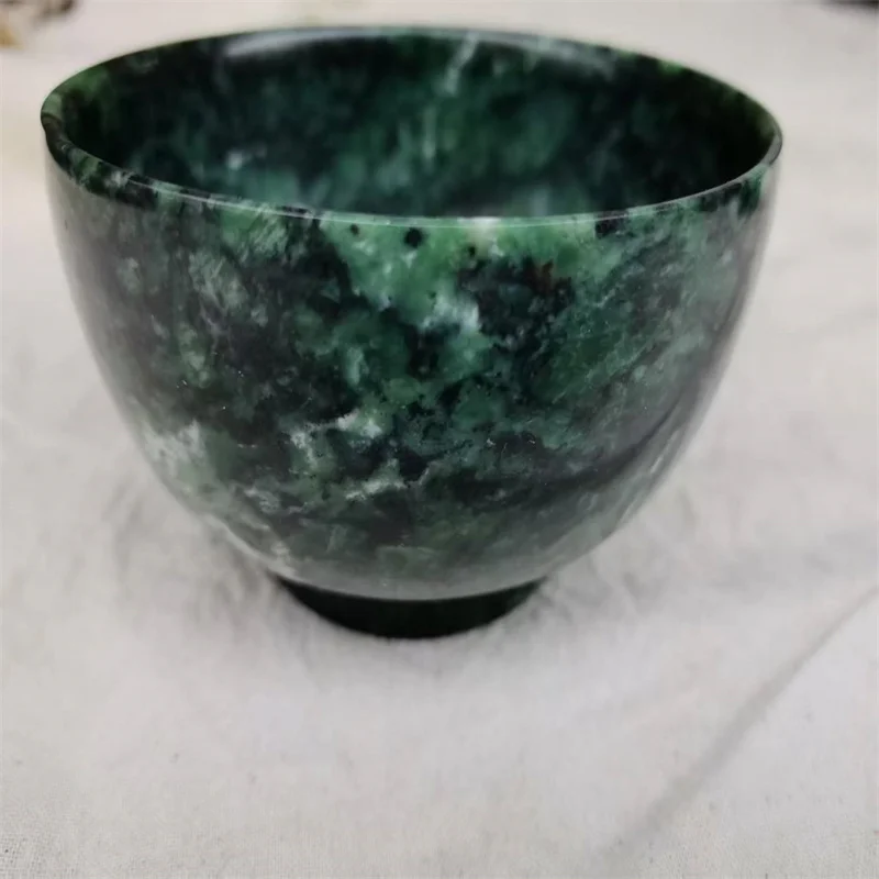 Chinese Handmade Natural Dark Jade Flower stone pattern Bowl round Edge Traditional Handcraft Household Item Collectible Artwork
Chinese Handmade Natural Dark Jade Flower stone pattern Bowl round Edge Traditional Handcraft Household Item Collectible Artwork