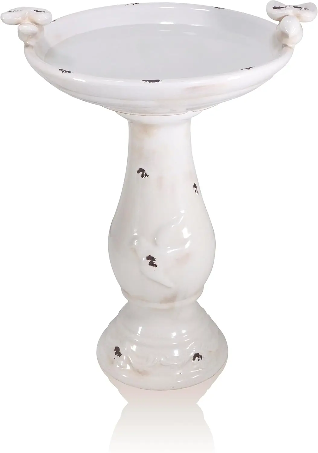 25" Tall Antique Ceramic Birdbath with 2 Bird Figurines - Vintage Garden Decor for Patio, Yard, Lawn
25" Tall Antique Ceramic Birdbath with 2 Bird Figurines - Vintage Garden Decor for Patio, Yard, Lawn