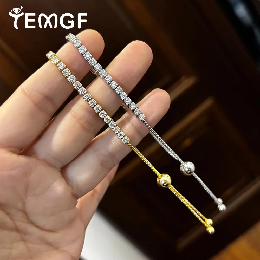 TEMGF Full 3mm Moissanite Bracelet S925 Sterling Silver Chain Length Adjustable for Women Trendy Sparkling Fine Jewelry Gifts
TEMGF Full 3mm Moissanite Bracelet S925 Sterling Silver Chain Length Adjustable for Women Trendy Sparkling Fine Jewelry Gifts