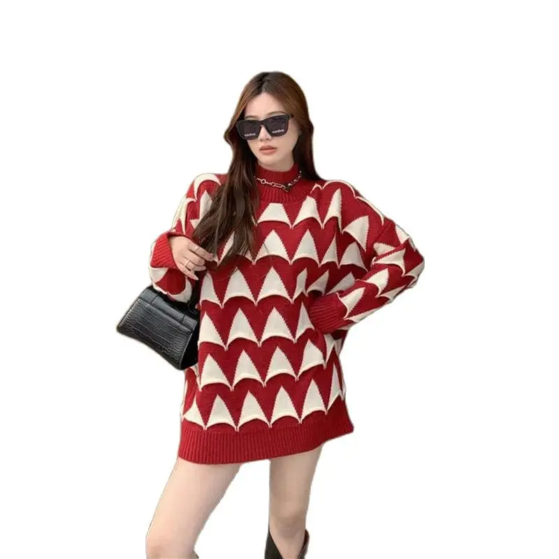 Loose Thick Women's Sweater Pullover 2022 New Autumn Winter Long Sleeves Knitted Tops Elegant Fashion Sweater Dress Female
Loose Thick Women's Sweater Pullover 2022 New Autumn Winter Long Sleeves Knitted Tops Elegant Fashion Sweater Dress Female