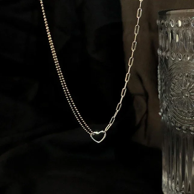 Real 925 Sterling Silver Hollow Heart Bead Chain Necklaces for Women Cute Fine Jewelry Minimalist Asymmetrical Accessories
Real 925 Sterling Silver Hollow Heart Bead Chain Necklaces for Women Cute Fine Jewelry Minimalist Asymmetrical Accessories