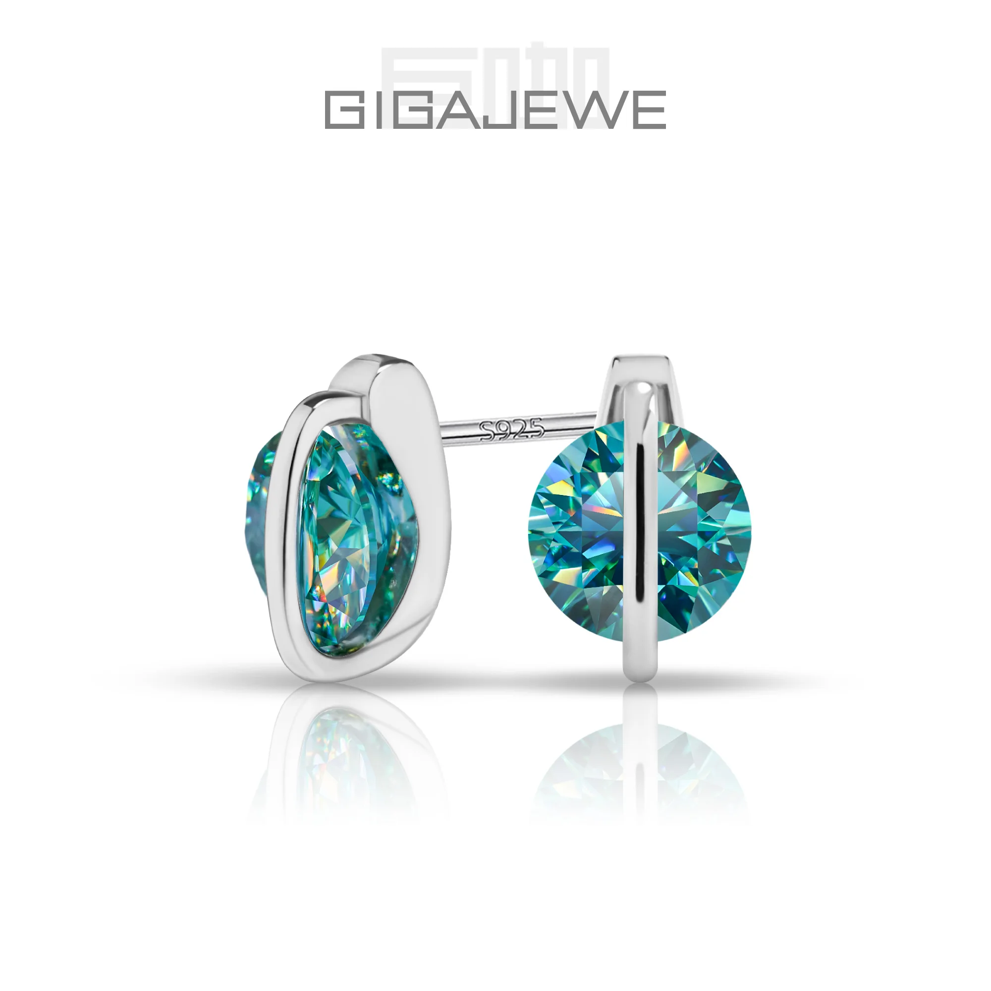 GIGAJEWE Round Earrings Moissanite Cyan And White Color VVS1 S925 Silver 18K Gold Plated Diamond Test Passed Jewelry Woman Gift
GIGAJEWE Round Earrings Moissanite Cyan And White Color VVS1 S925 Silver 18K Gold Plated Diamond Test Passed Jewelry Woman Gift
