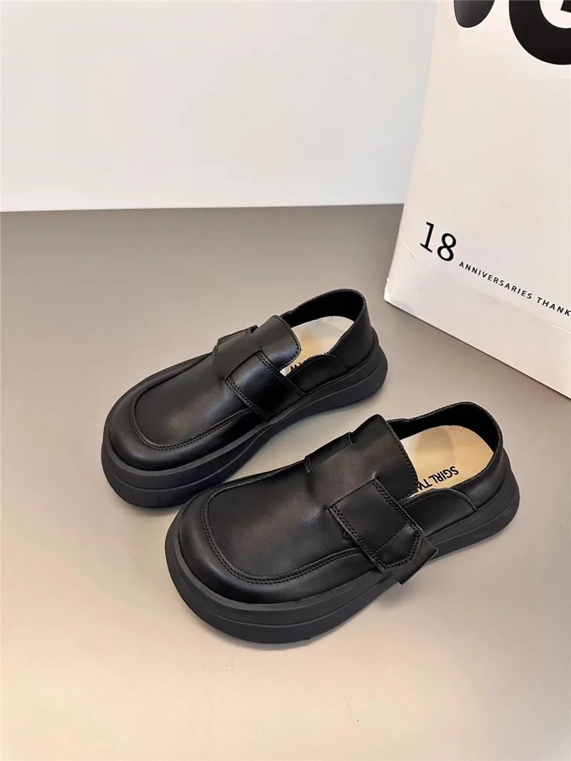 High-quality Big Head Women's Shoes Belt Buck Flat Platform Leather Casual Chunky Heels Shoes Zapatos De Mujer туфли для хлеба
High-quality Big Head Women's Shoes Belt Buck Flat Platform Leather Casual Chunky Heels Shoes Zapatos De Mujer туфли для хлеба