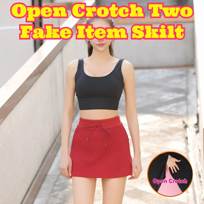 Open Crotch Women Sports Short Skirt Fake Two Piece Anti Exposure Pocket Elastic Breathable Yoga Tennis Running Fitness Outdoor
Open Crotch Women Sports Short Skirt Fake Two Piece Anti Exposure Pocket Elastic Breathable Yoga Tennis Running Fitness Outdoor