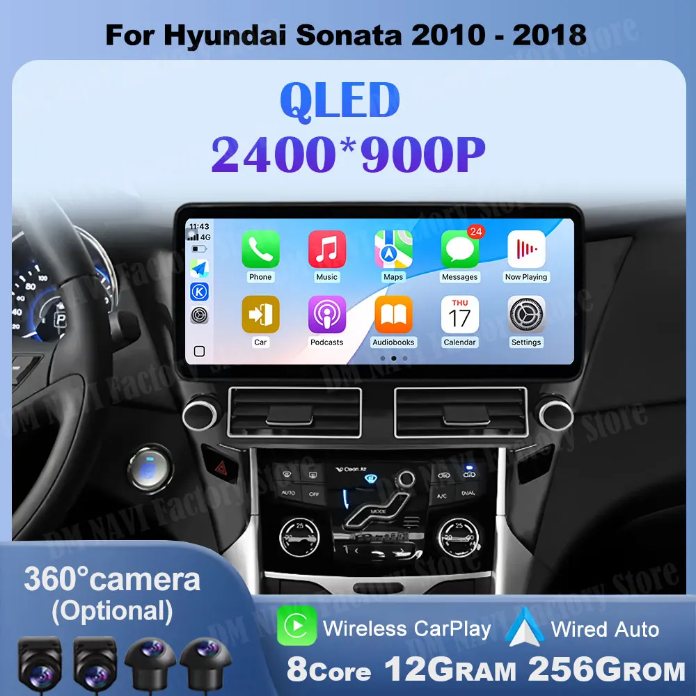 Wireless CarPlay For Hyundai Sonata 2010-2018 Android 14 Car Radio Multimedia Video Player 4G WIFI DSP Navigation GPS 360 Camera
Wireless CarPlay For Hyundai Sonata 2010-2018 Android 14 Car Radio Multimedia Video Player 4G WIFI DSP Navigation GPS 360 Camera