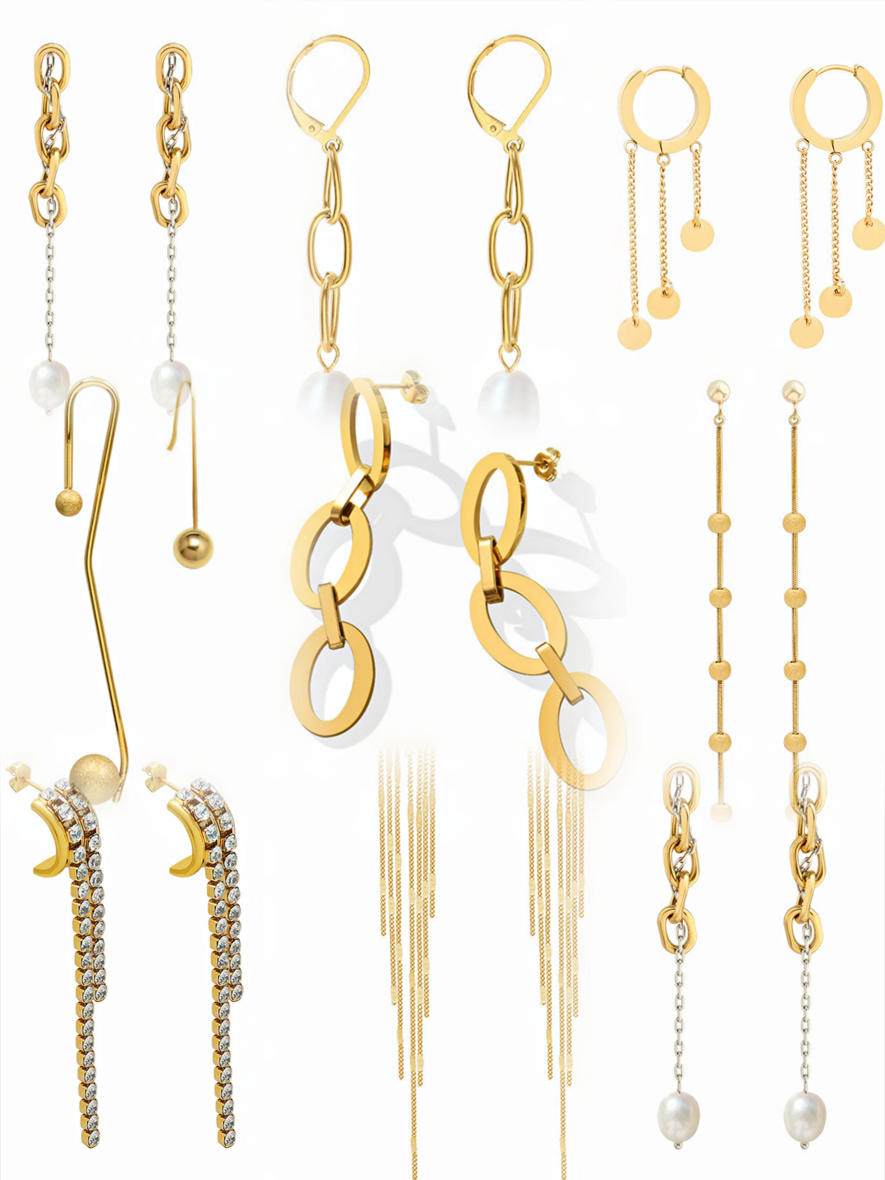 10pairs Stainless Steel Natural Freshwater Pearl Tassel Ear Dangle Drop Hook Long Pearl Earrings Wholesale Stylish Women Jewelry
10pairs Stainless Steel Natural Freshwater Pearl Tassel Ear Dangle Drop Hook Long Pearl Earrings Wholesale Stylish Women Jewelry