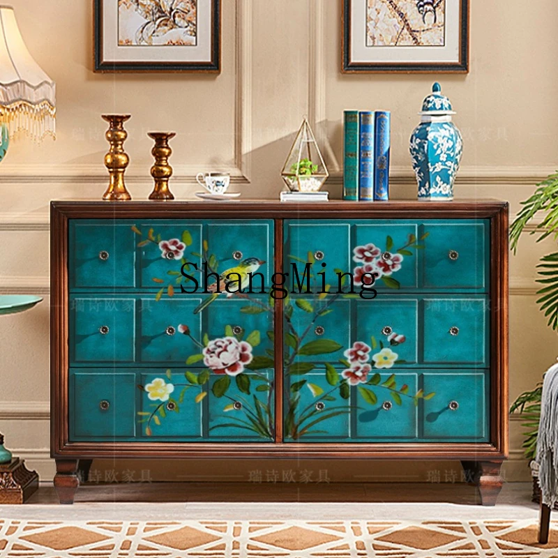 SM Country Vintage Solid Wood Chest of Drawers Multifunctional Storage Cabinet Solid Wood Pastoral Painted Partition Cabinet
SM Country Vintage Solid Wood Chest of Drawers Multifunctional Storage Cabinet Solid Wood Pastoral Painted Partition Cabinet