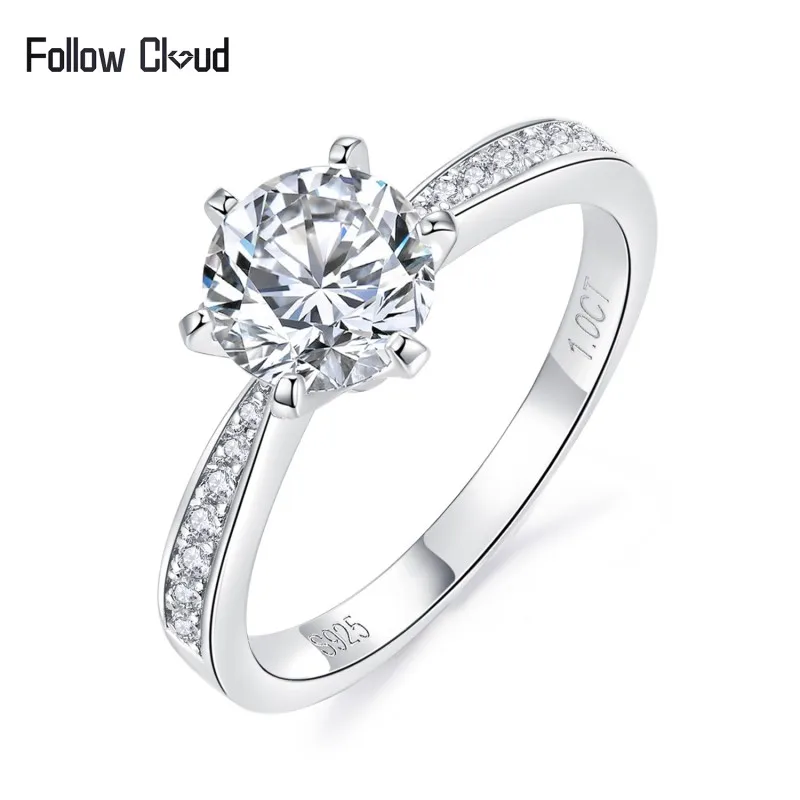 Follow Cloud 0.5-3 Carats D Color Real White Moissanite Wedding Rings for Women 6.5mm 100% 925 Sterling Silver Fine Jewelry Gift
Follow Cloud 0.5-3 Carats D Color Real White Moissanite Wedding Rings for Women 6.5mm 100% 925 Sterling Silver Fine Jewelry Gift