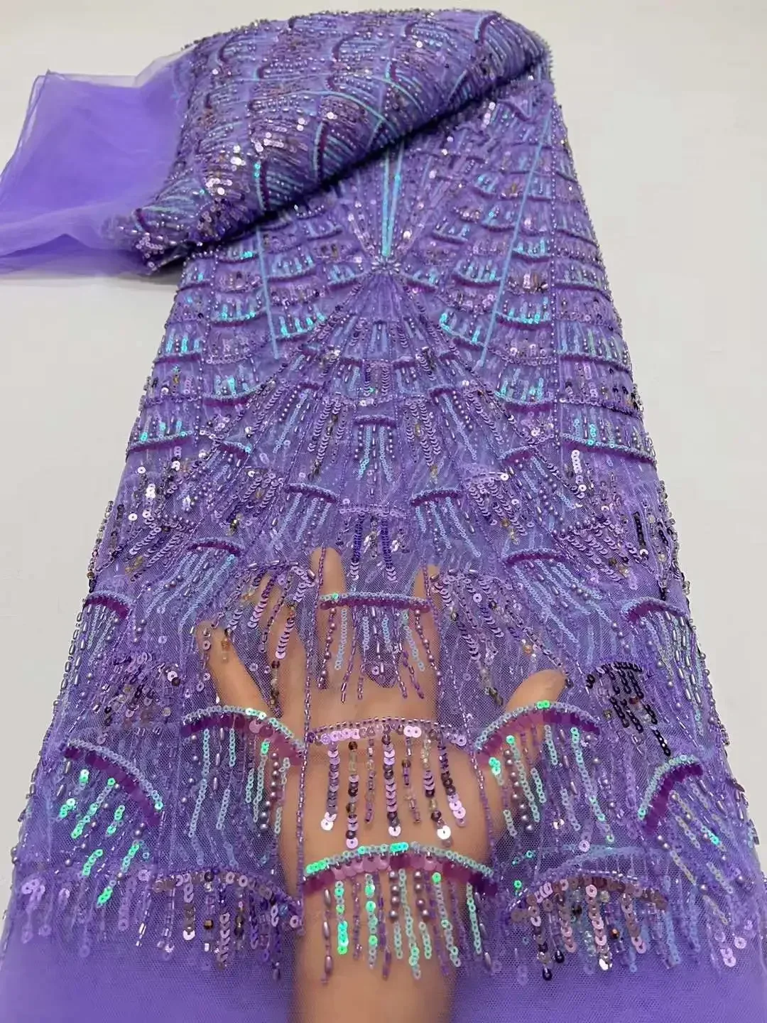 Heavy Beaded French Net Fabric Sequin High Quality Lace Material Nigerian Fabrics for Women Party Evening Dress Sewing
Heavy Beaded French Net Fabric Sequin High Quality Lace Material Nigerian Fabrics for Women Party Evening Dress Sewing