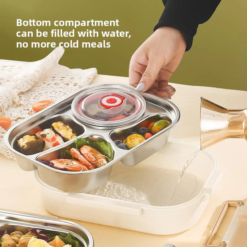 Portable 304 Stainless Steel Divided Lunch Box with Utensils Rice Box Freshness Preservation Container Square Shape Food Cont...
Portable 304 Stainless Steel Divided Lunch Box with Utensils Rice Box Freshness Preservation Container Square Shape Food Cont...