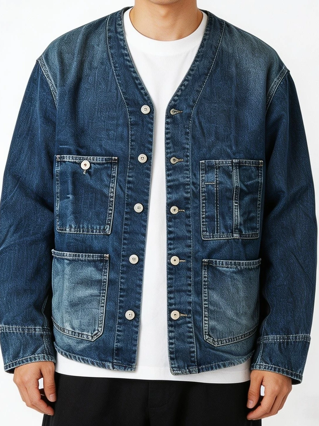 Bens Japanese Style Vintage Multi-Pocket Workwear Open Collar DaoPao Style Washed Denim Shirt Retro Trendy Cotton Long Sleeve...
Bens Japanese Style Vintage Multi-Pocket Workwear Open Collar DaoPao Style Washed Denim Shirt Retro Trendy Cotton Long Sleeve...