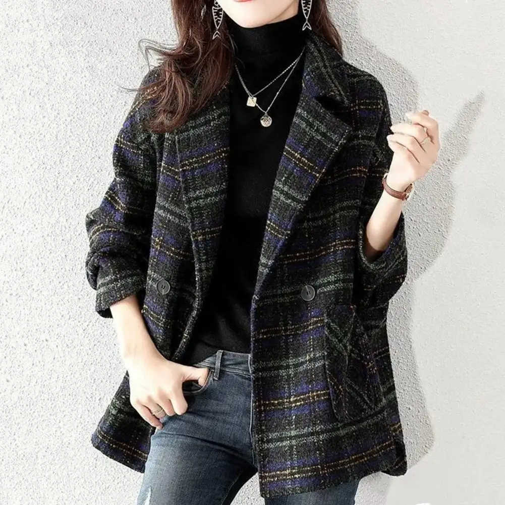 Women Jacket Plaid Print Coat with Turn-down Collar Retro Cardigan for Fall Winter Fashion Winter Outerwear
Women Jacket Plaid Print Coat with Turn-down Collar Retro Cardigan for Fall Winter Fashion Winter Outerwear