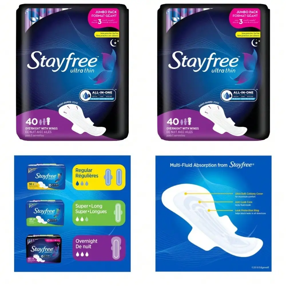 Ultra Thin Overnight Pads With Wings For Women Extra Long Heavy Flow Protection Up To 10 Hours Multi Fluid Absorption Sanitary Napkins 40 Count
Ultra Thin Overnight Pads With Wings For Women Extra Long Heavy Flow Protection Up To 10 Hours Multi Fluid Absorption Sanitary Napkins 40 Count