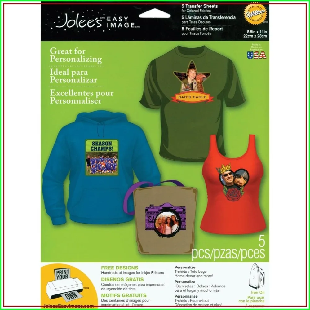 Easy Image Iron-on Transfer Paper for Dark Fabrics, 5 Sheets
Easy Image Iron-on Transfer Paper for Dark Fabrics, 5 Sheets