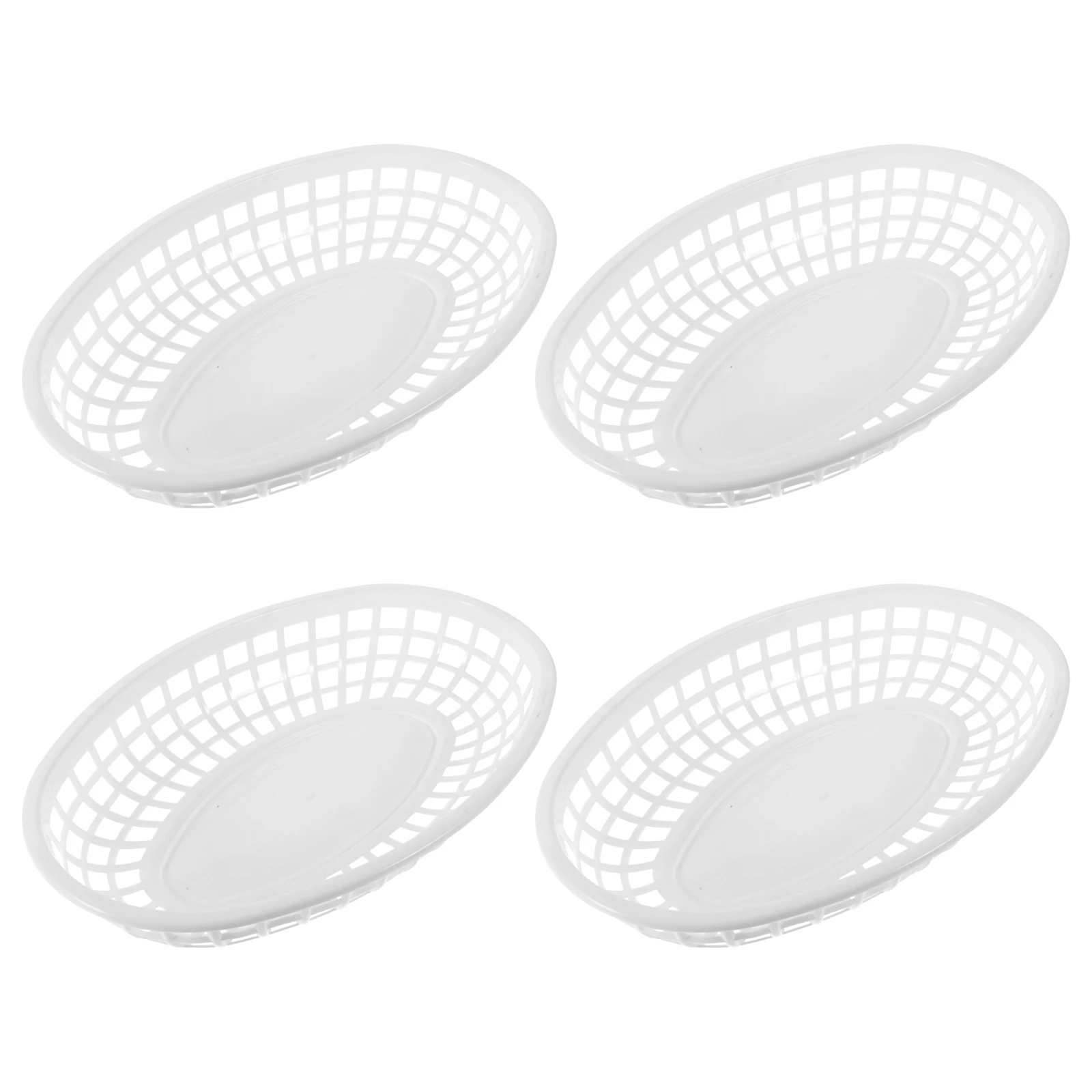 4pcs White Plastic Baskets Veggie Burgers Serving Fruit Tray Eating PP Material Easy Clean Practical Storage Snack Trays
4pcs White Plastic Baskets Veggie Burgers Serving Fruit Tray Eating PP Material Easy Clean Practical Storage Snack Trays