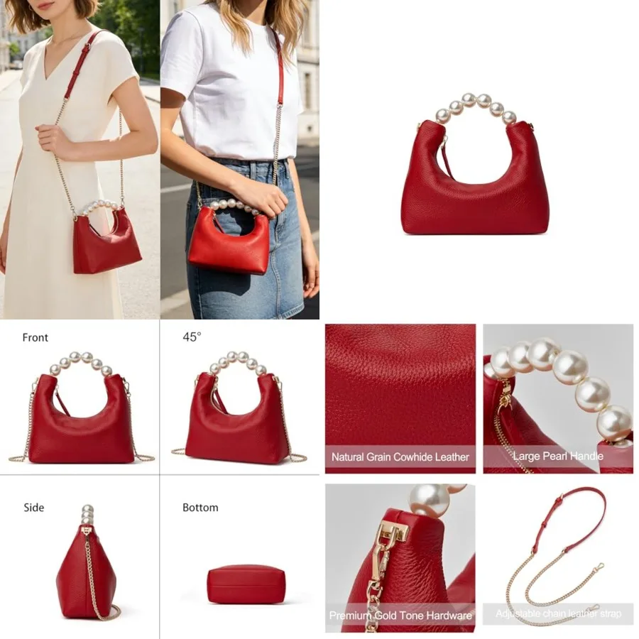 DORISandJACKY Small Top Handle Clutch Purse for Women, Designer Evening Bag With Pearl Tote Handle and Chain Strap
DORISandJACKY Small Top Handle Clutch Purse for Women, Designer Evening Bag With Pearl Tote Handle and Chain Strap