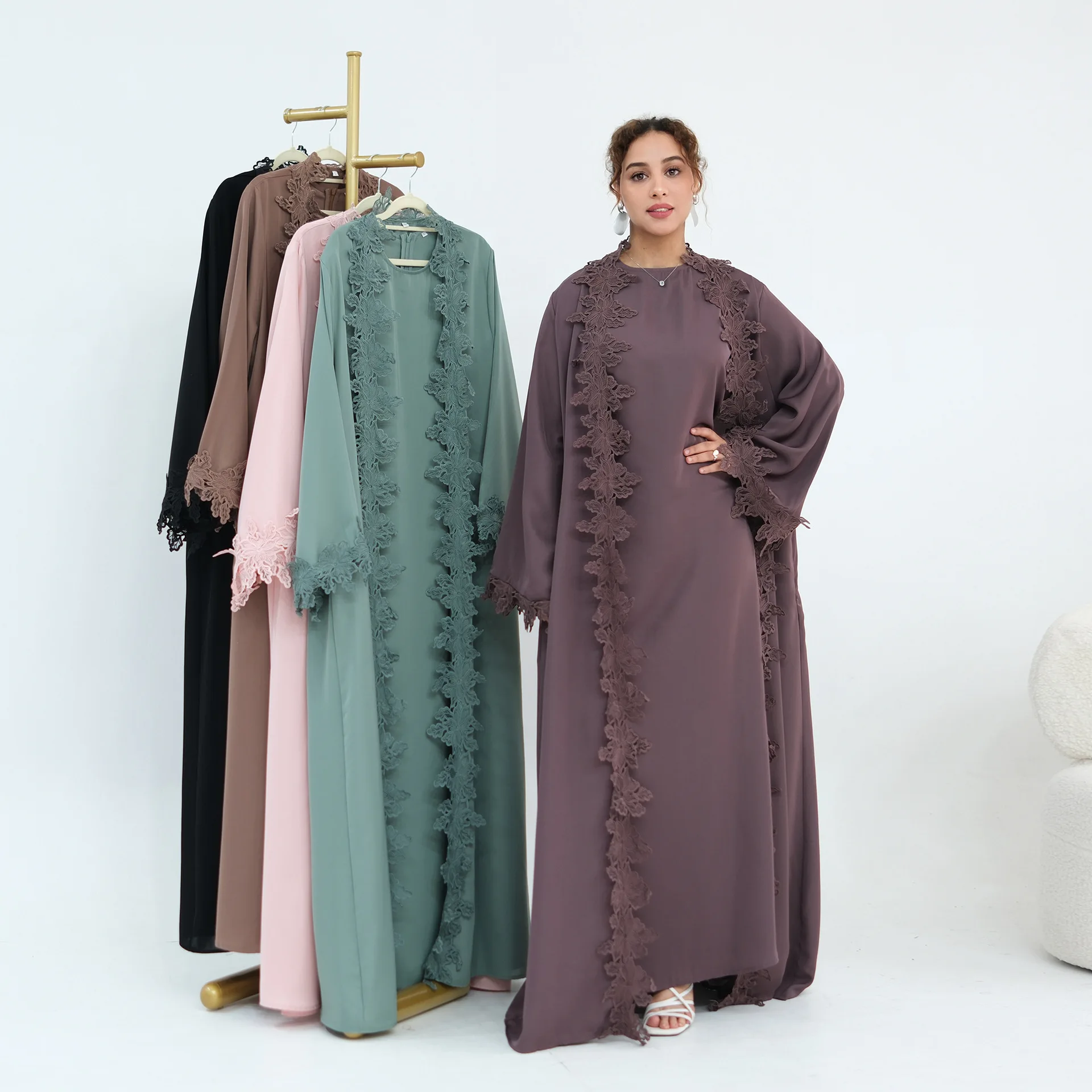 Eid Dress Abaya Suit Women Muslim Dresses Lace Cardigan Robe 2 Piece Set Ramadan Dubai Party Abayas Kaftan Vestidos Jalabiya
Eid Dress Abaya Suit Women Muslim Dresses Lace Cardigan Robe 2 Piece Set Ramadan Dubai Party Abayas Kaftan Vestidos Jalabiya