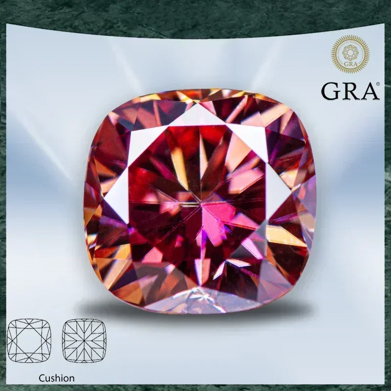 Moissanite Stone Cushion Cut Watermelon Red Color VVS1 with GRA Certificate for Gemstone Charms Advanced Jewelry Making Material
Moissanite Stone Cushion Cut Watermelon Red Color VVS1 with GRA Certificate for Gemstone Charms Advanced Jewelry Making Material