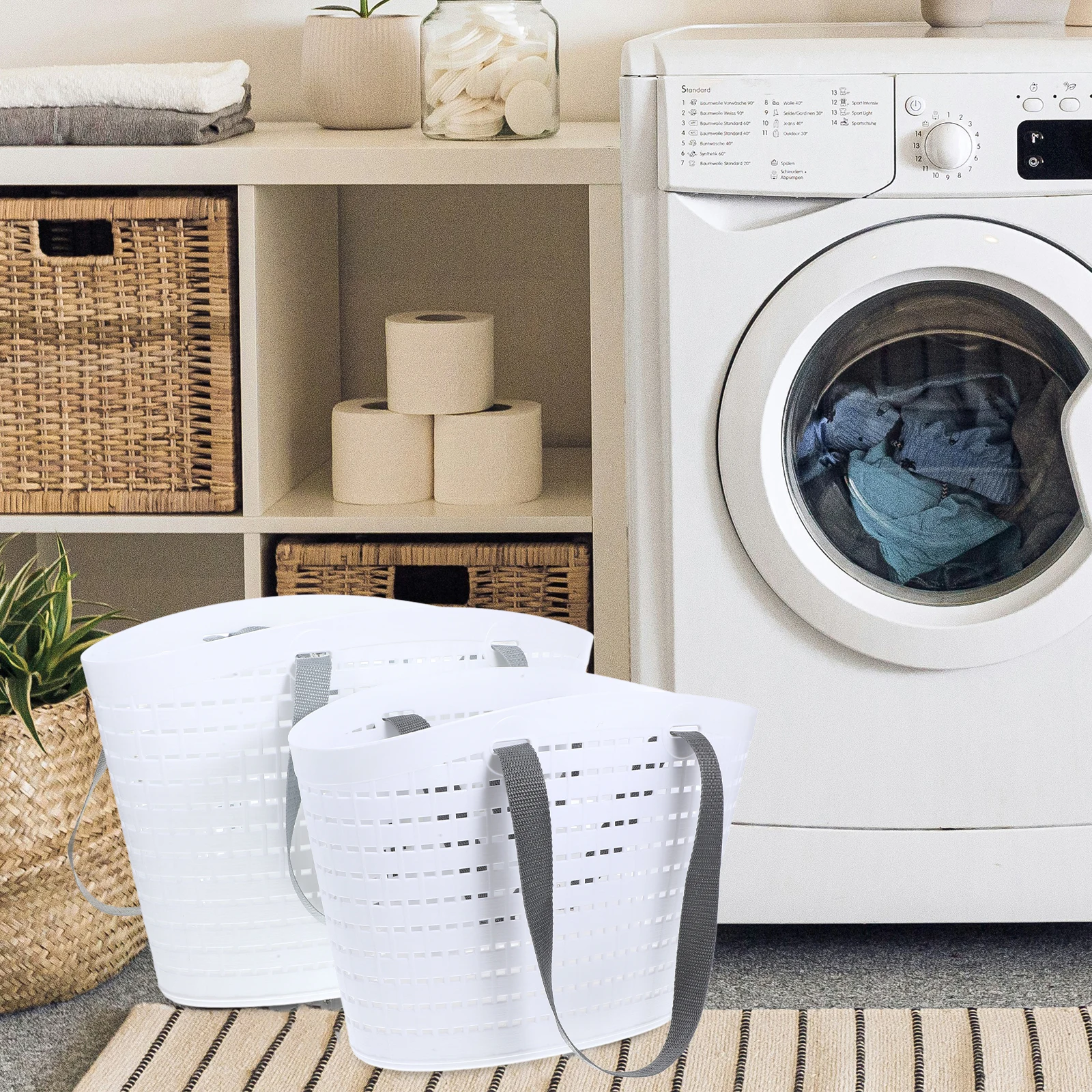 2pcs Plastic Storage Basket Dirty Clothes Holder Laundry Hamper Bedroom Bathroom White Small Capacity Toy Blanket Pillow
2pcs Plastic Storage Basket Dirty Clothes Holder Laundry Hamper Bedroom Bathroom White Small Capacity Toy Blanket Pillow