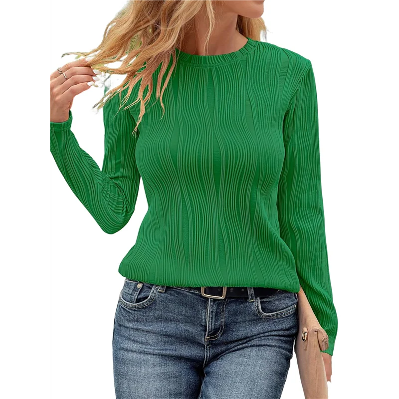 CGS-футболки с длинными рукавами для женщин, повседневная свободная вязаная блузка в рубчик с круглым вырезом, модный осенний пуловер
CGS-футболки с длинными рукавами для женщин, повседневная свободная вязаная блузка в рубчик с круглым вырезом, модный осенний пуловер