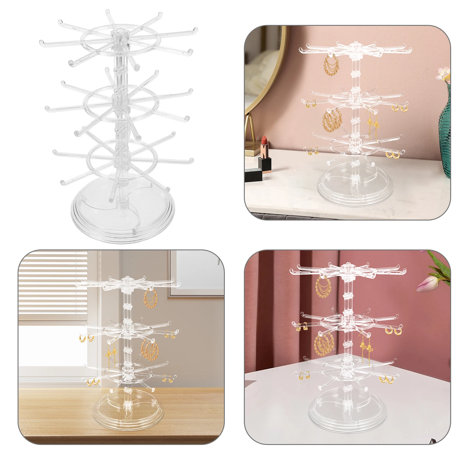 Earring Storage Rack Jewelry Organizer Rotating Display Necklace Hanger Bracelet Holder Earrings Display Ring Holder Multi
Earring Storage Rack Jewelry Organizer Rotating Display Necklace Hanger Bracelet Holder Earrings Display Ring Holder Multi