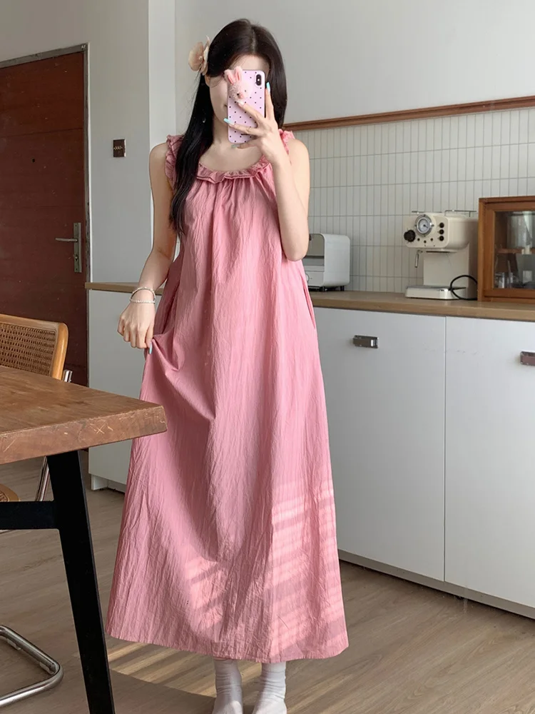 Soft Sweet Simple Solid Princess Short Sleeve Coolness Holiday style NightDress Women Summer Kawaii 100%Cotton Pink Sleepwear
Soft Sweet Simple Solid Princess Short Sleeve Coolness Holiday style NightDress Women Summer Kawaii 100%Cotton Pink Sleepwear