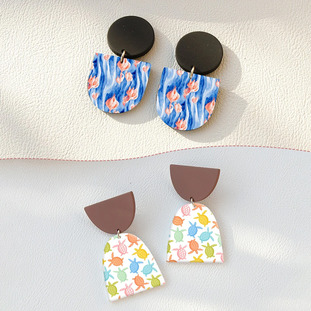 Ocean Fish Turtle Coral Shell Seaside Palm Tree Relax Soft Ceramic Earrings Water Transfer Paper Sticker For Jewelry Making 
Ocean Fish Turtle Coral Shell Seaside Palm Tree Relax Soft Ceramic Earrings Water Transfer Paper Sticker For Jewelry Making