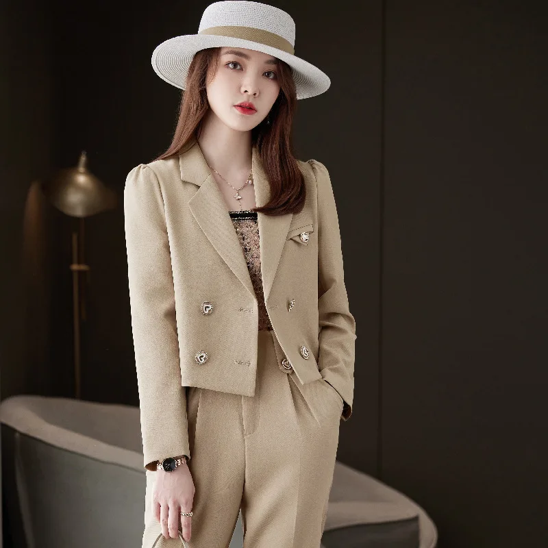 High-End Business Suit Women's Spring and Autumn New Fashion Temperament Small Size Short Leisure Suit Two-Piece Set for Women
High-End Business Suit Women's Spring and Autumn New Fashion Temperament Small Size Short Leisure Suit Two-Piece Set for Women