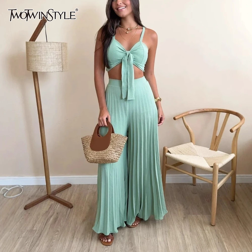 TWOTWINSTYLE однотонный комплект из двух предметов для женщин, жилет без бретелек без рукавов с высокой талией, темпераментные свободные комплекты Pnt, женская мода
TWOTWINSTYLE однотонный комплект из двух предметов для женщин, жилет без бретелек без рукавов с высокой талией, темпераментные свободные комплекты Pnt, женская мода