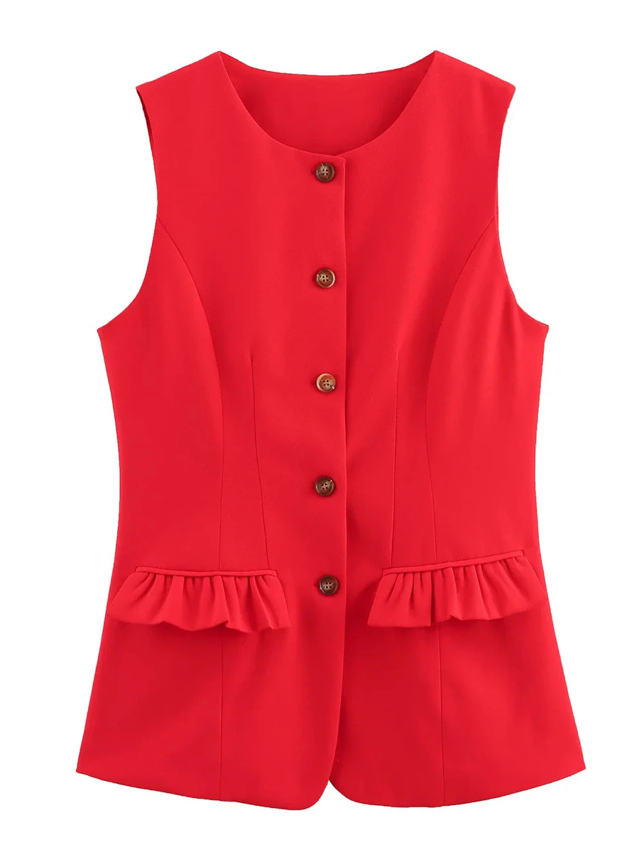 Женский жилет Svel с застежкой на талии в стиле ретро, универсальный топ Street Sle, круглый цвет с одной пуговицей 
Женский жилет Svel с застежкой на талии в стиле ретро, универсальный топ Street Sle, круглый цвет с одной пуговицей