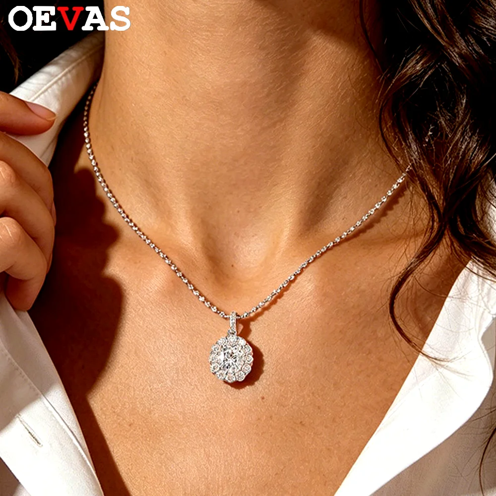 OEVAS 2CT Oval Cut Moissanite Pendant Necklace 100% S925 Silver for Women Certified Halo Diamond Choker Wedding Fine Jewelry
OEVAS 2CT Oval Cut Moissanite Pendant Necklace 100% S925 Silver for Women Certified Halo Diamond Choker Wedding Fine Jewelry