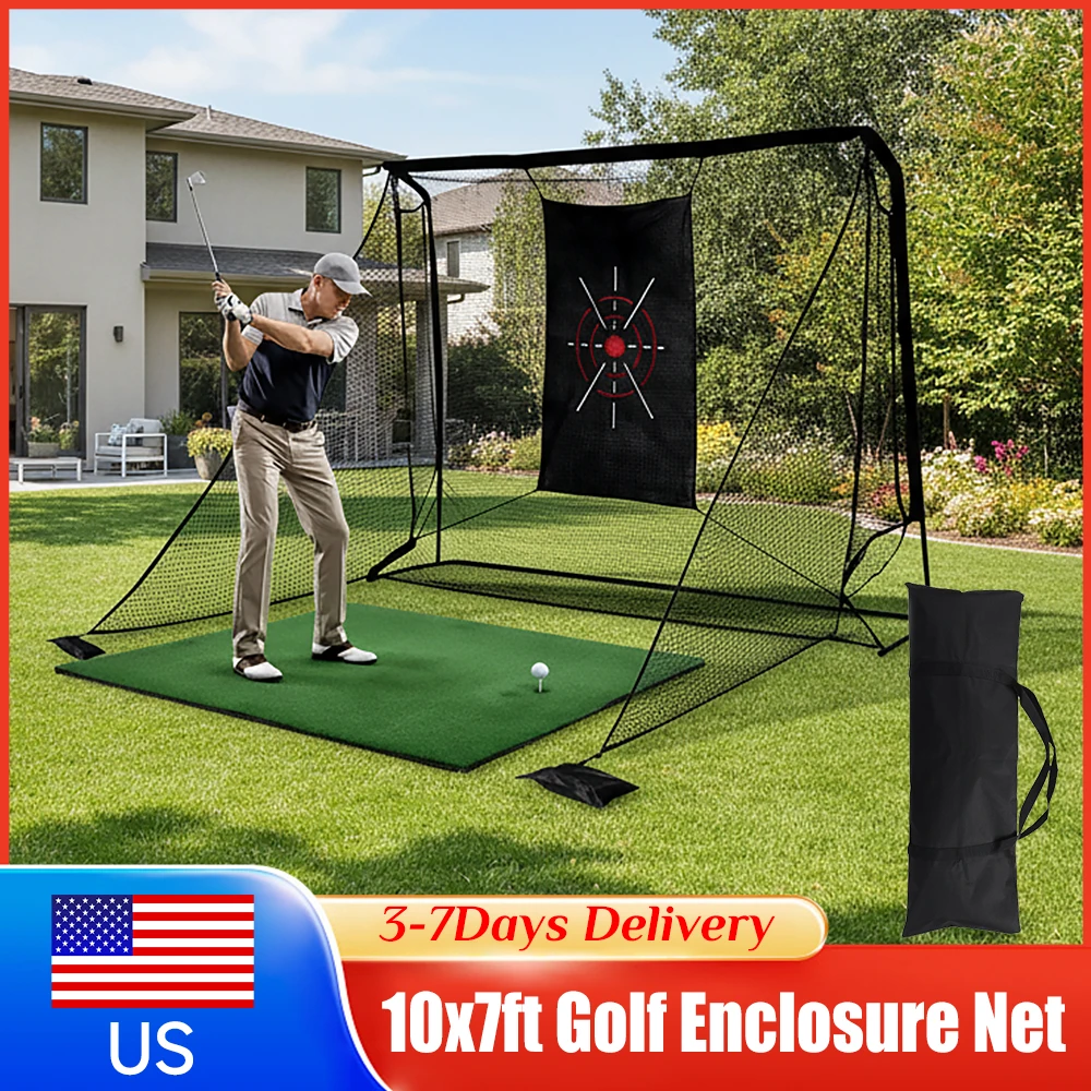 10x7ft Portable Golf Hitting Net with Side Barriers Target Cloth Carry Bag Golf Practice Net for Driving Chipping Training New
10x7ft Portable Golf Hitting Net with Side Barriers Target Cloth Carry Bag Golf Practice Net for Driving Chipping Training New 