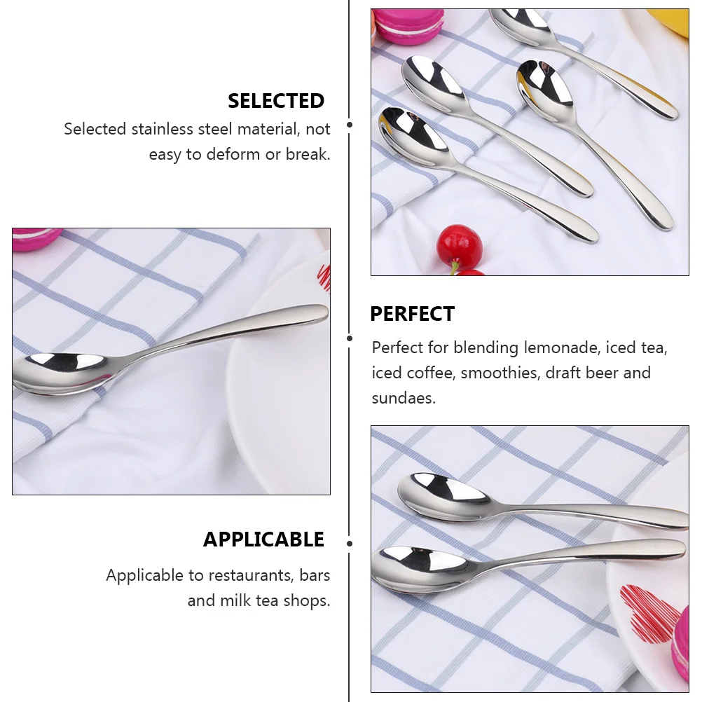 6Pcs Coffee Spoons Stainless Steel Tableware Deformation Resistant Attractive Appearance Ideal for Restaurants Bars Milk
6Pcs Coffee Spoons Stainless Steel Tableware Deformation Resistant Attractive Appearance Ideal for Restaurants Bars Milk