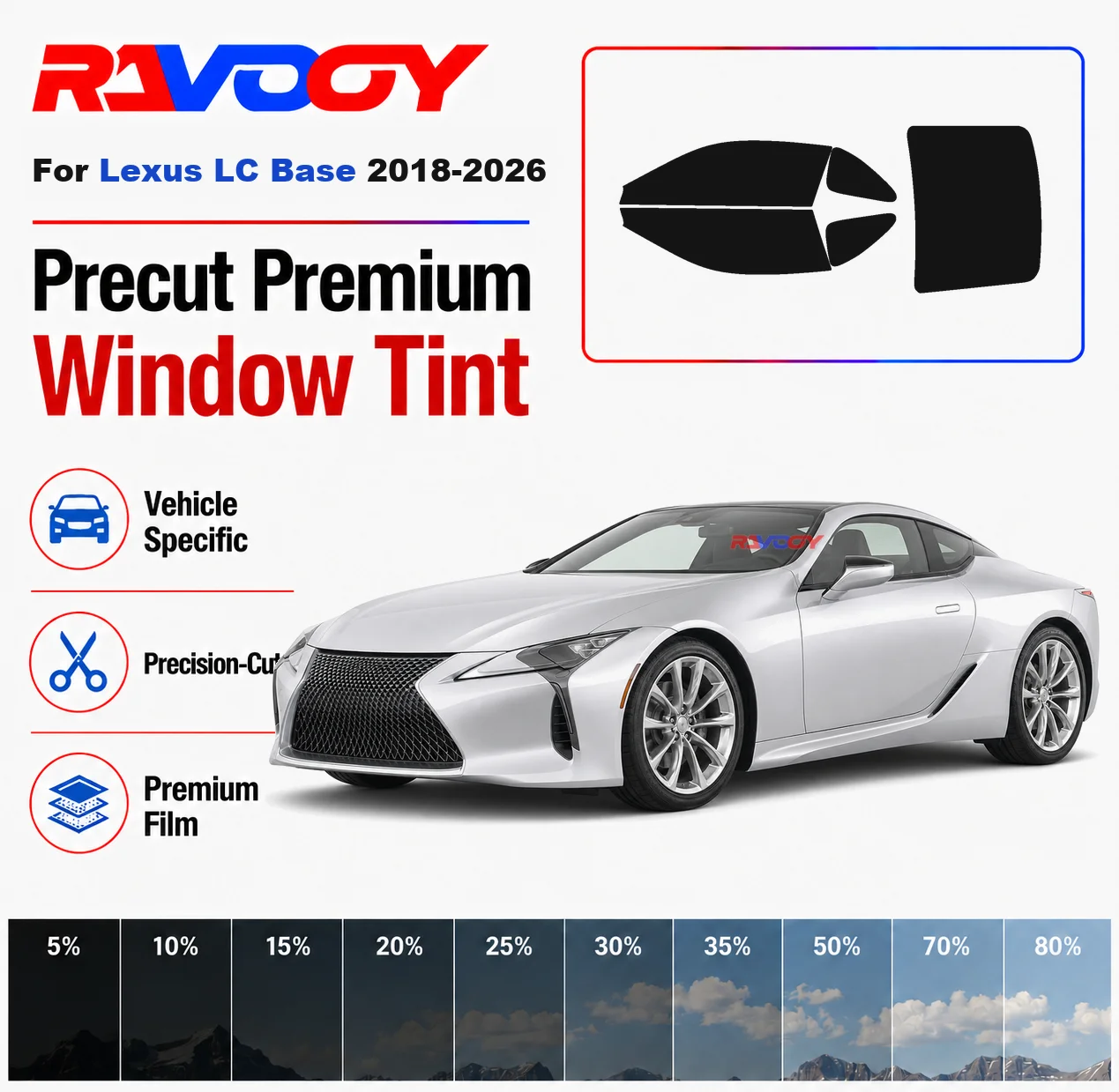 Premium Precut Window Tint Kit Front Rear Windows Rear Windshield For Lexus LC Base 2018-2026 Complete Set Nano Ceramic Film
Premium Precut Window Tint Kit Front Rear Windows Rear Windshield For Lexus LC Base 2018-2026 Complete Set Nano Ceramic Film