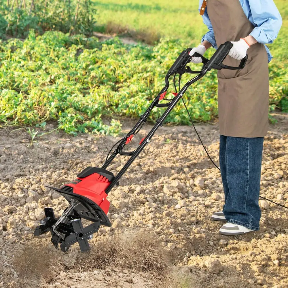 Corded Electric Tiller Cultivator, 10 Amp Powerful Foldable Garden Rototiller Red Yellow
Corded Electric Tiller Cultivator, 10 Amp Powerful Foldable Garden Rototiller Red Yellow