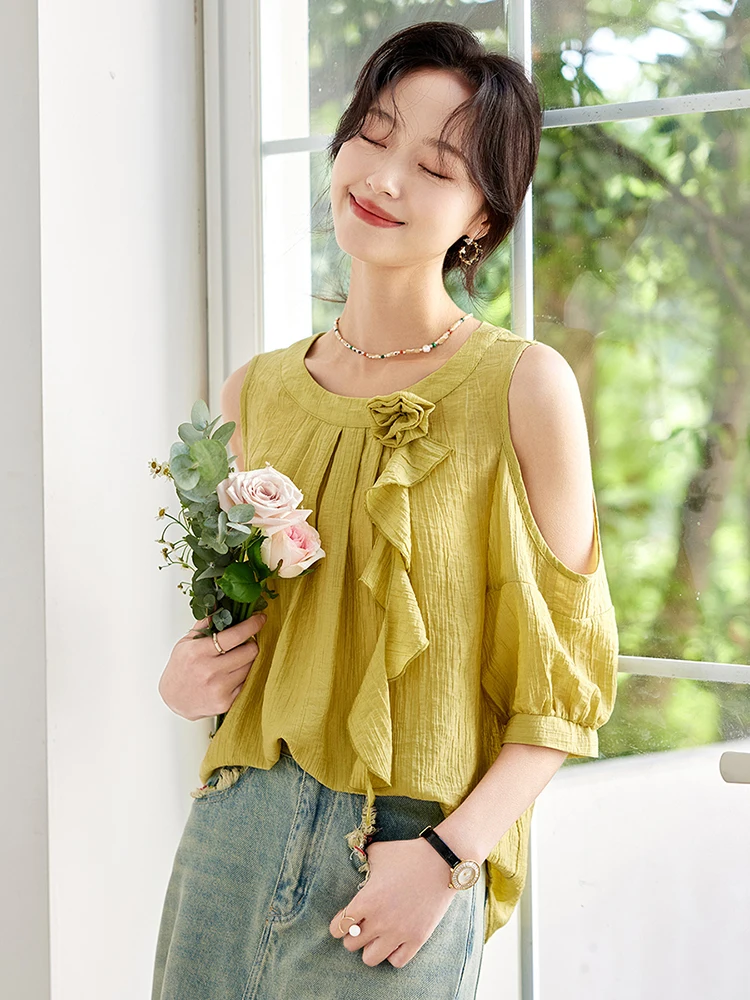 Легкая женская рубашка свободного кроя Xin Fei Yu с пышными рукавами, новая летняя повседневная модель с пуговицами и плиссировкой
Легкая женская рубашка свободного кроя Xin Fei Yu с пышными рукавами, новая летняя повседневная модель с пуговицами и плиссировкой