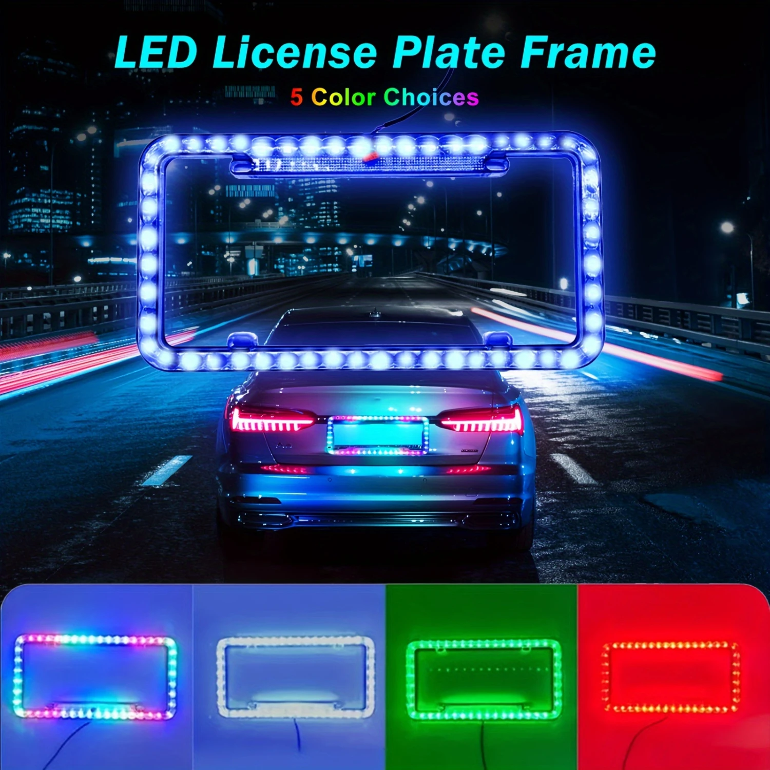 5 Colors License Plate Frame LED Adjustable 3 Modes With 48 LED Beads Acrylic Plastic Glowing Frame Install Car Front And Rear
5 Colors License Plate Frame LED Adjustable 3 Modes With 48 LED Beads Acrylic Plastic Glowing Frame Install Car Front And Rear