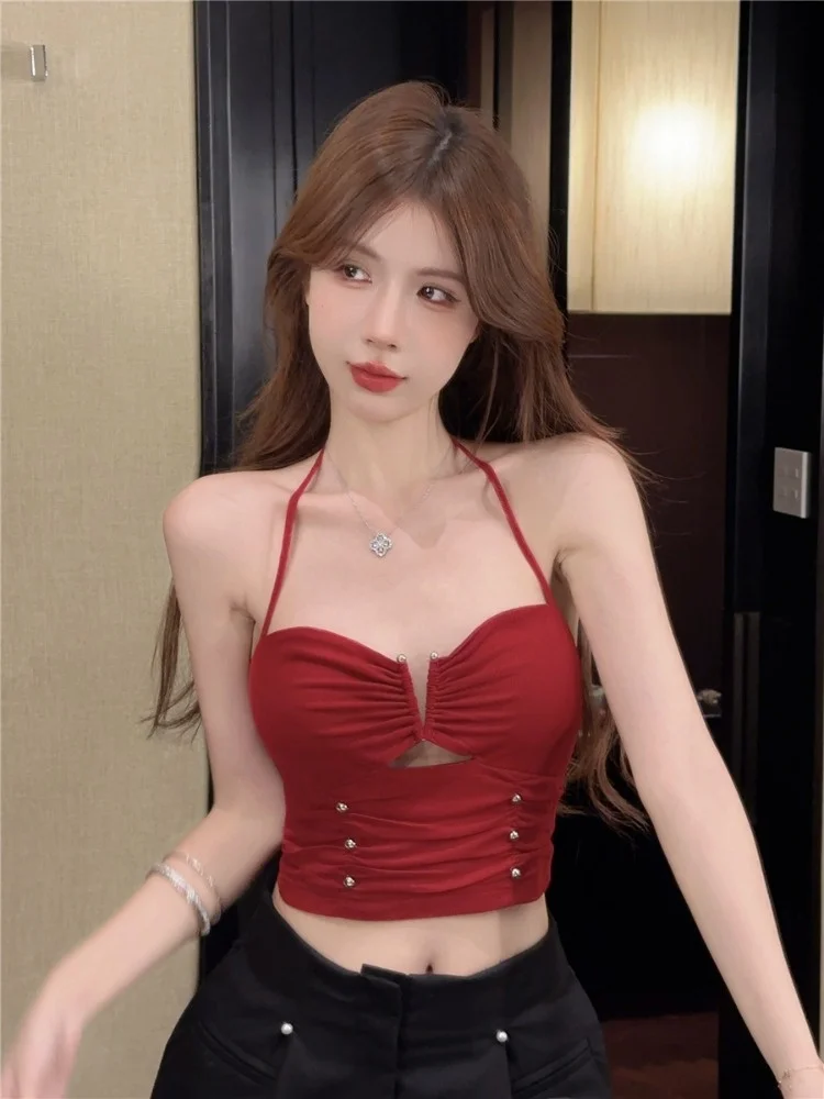 Sweet Spicy Hollow out Strap Top Short Design Women's Inner Wear Base Layer Beautiful Back Bustier Neck Hanging Shirt
Sweet Spicy Hollow out Strap Top Short Design Women's Inner Wear Base Layer Beautiful Back Bustier Neck Hanging Shirt